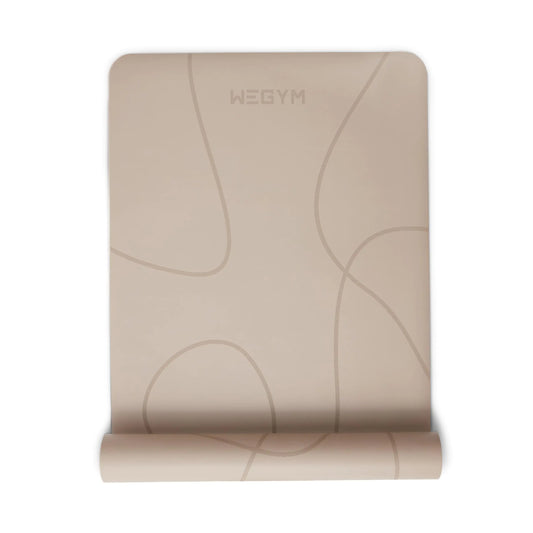 WeGym Yoga Mat 4mm Cushioned Exercise Mat for Yoga Pilates Home Workouts - Anti Slip Yoga Mat Polyurethane Yoga Mat Suede Yoga Mat with Carrying Strap Desert Tan